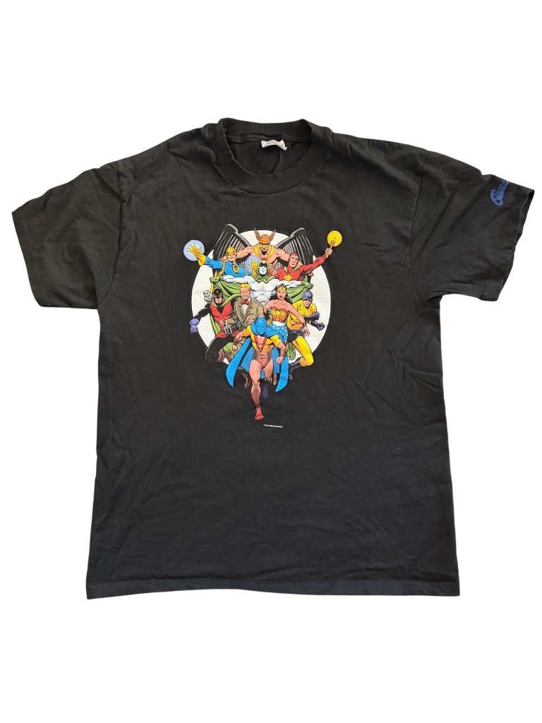 Vintage 1998 Dc Comics Justice Society Of America Hanes Beefy-T Black T-Shirt Ad
